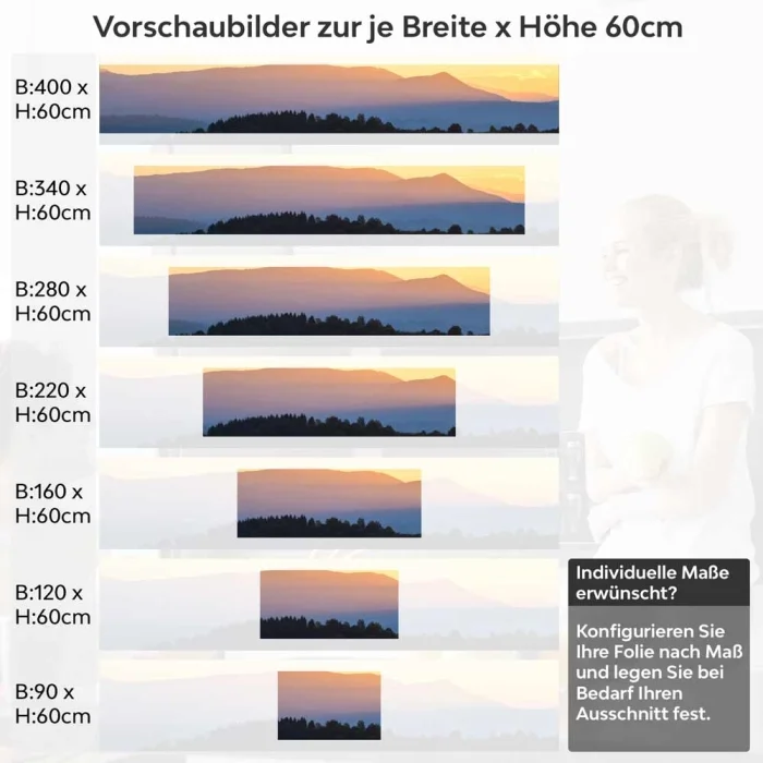 Küchenrückwand Folie Dämmerlandschaft Höhe 60cm