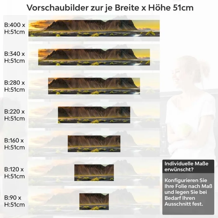 Küchenrückwand Folie Vulkanstrand Höhe 51cm