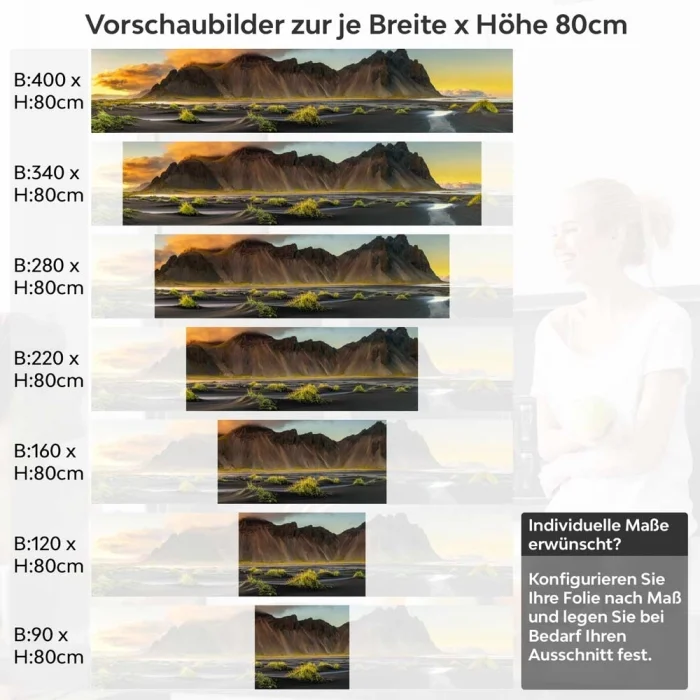 Küchenrückwand Folie Vulkanstrand Höhe 80cm
