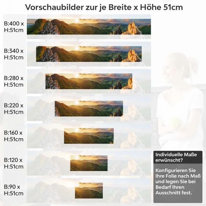 Küchenrückwand Folie slowakische Bergidylle Höhe 51cm