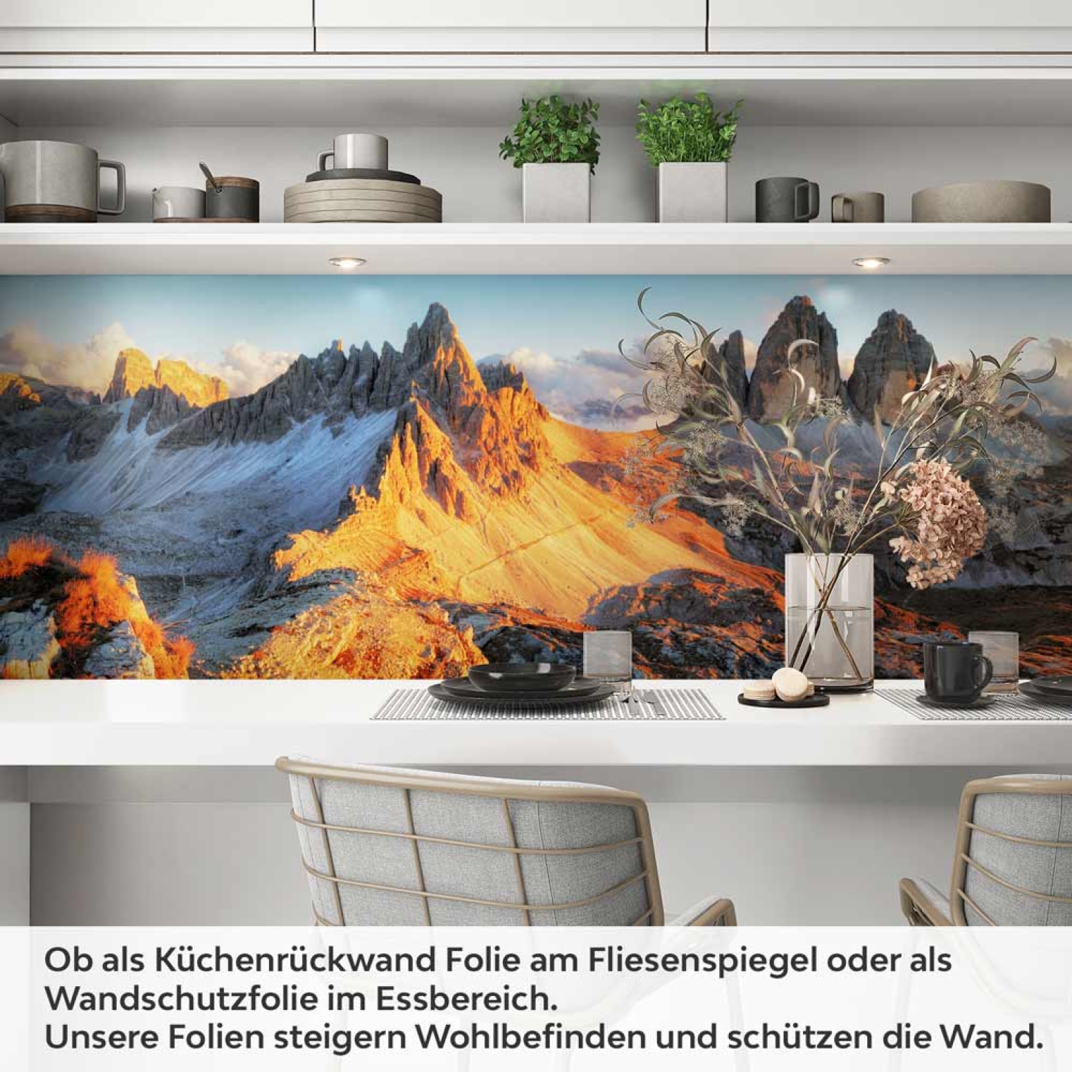 Küchenrückwand Folie Landschaft in goldener Stunde Artikelbild 1