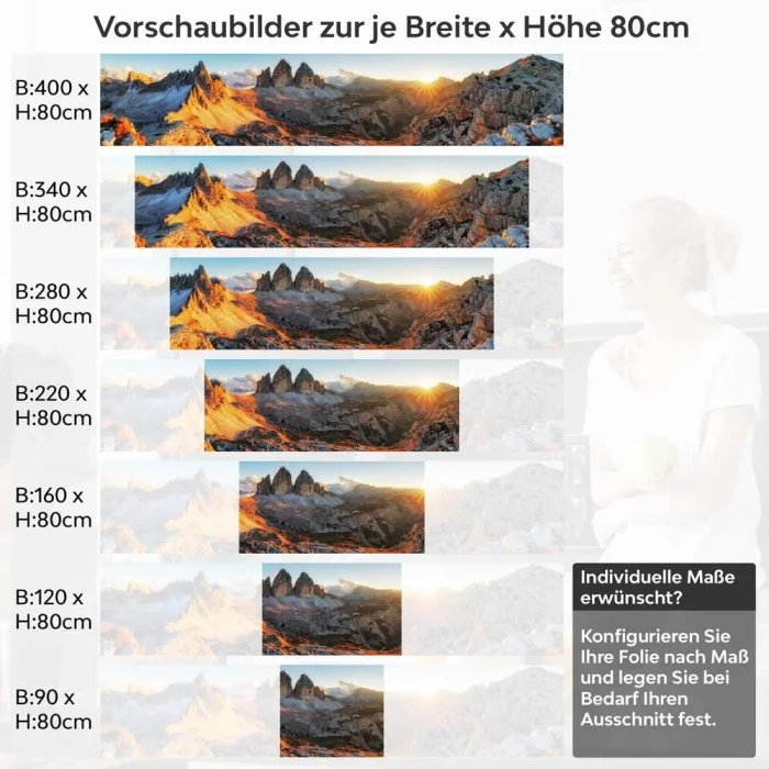 Küchenrückwand Folie Landschaft in goldener Stunde Höhe 80cm