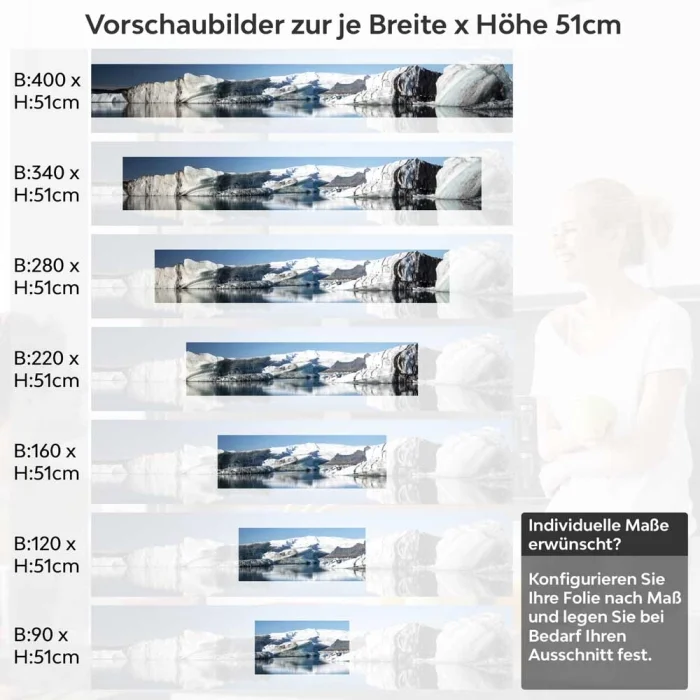 Küchenrückwand Folie Eismeer & Gletscherlandschaft Höhe 51cm