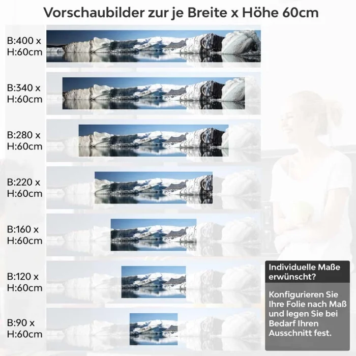 Küchenrückwand Folie Eismeer & Gletscherlandschaft Höhe 60cm