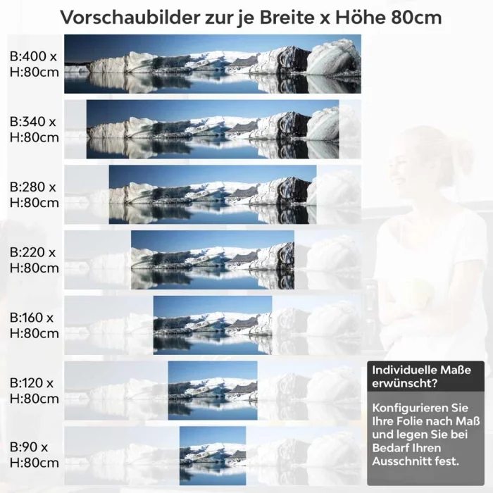 Küchenrückwand Folie Eismeer & Gletscherlandschaft Höhe 80cm