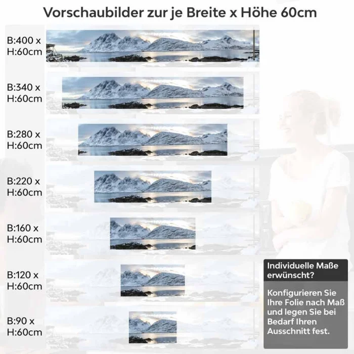 Küchenrückwand Folie Gletscherlandschaft Höhe 60cm