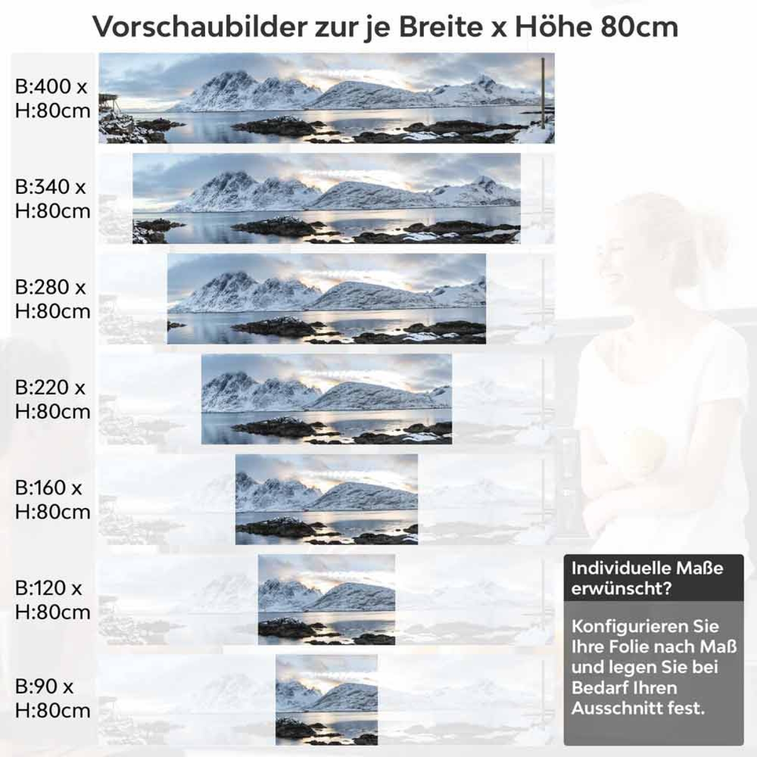 Küchenrückwand Folie Gletscherlandschaft Höhe 80cm