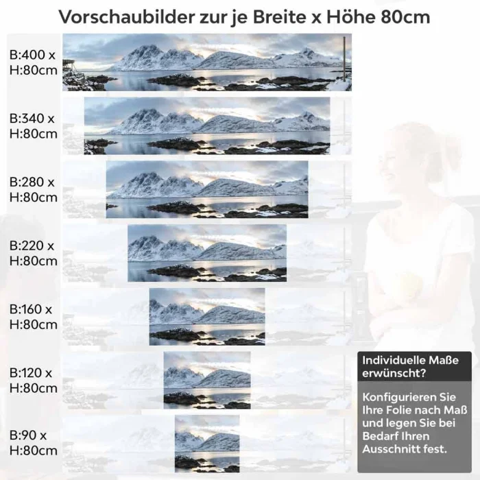 Küchenrückwand Folie Gletscherlandschaft Höhe 80cm
