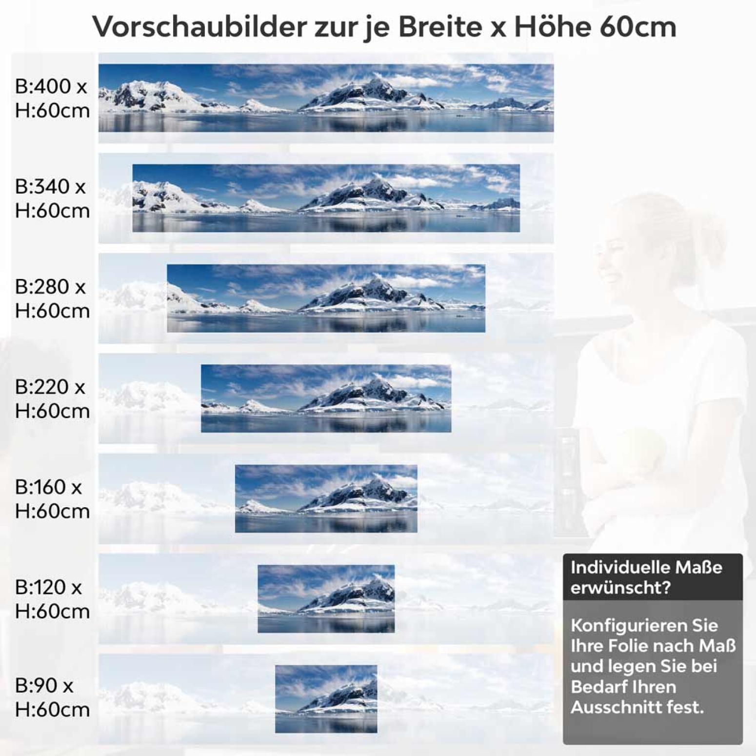 Küchenrückwand Folie arktische Schönheit Höhe 60cm