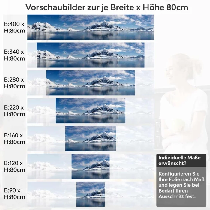 Küchenrückwand Folie arktische Schönheit Höhe 80cm