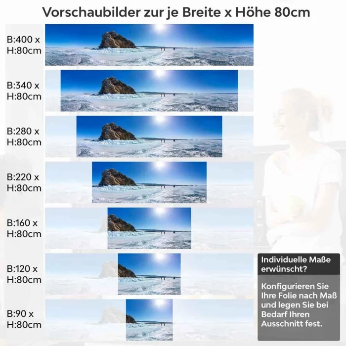 Küchenrückwand Folie Eislandschaft Höhe 80cm