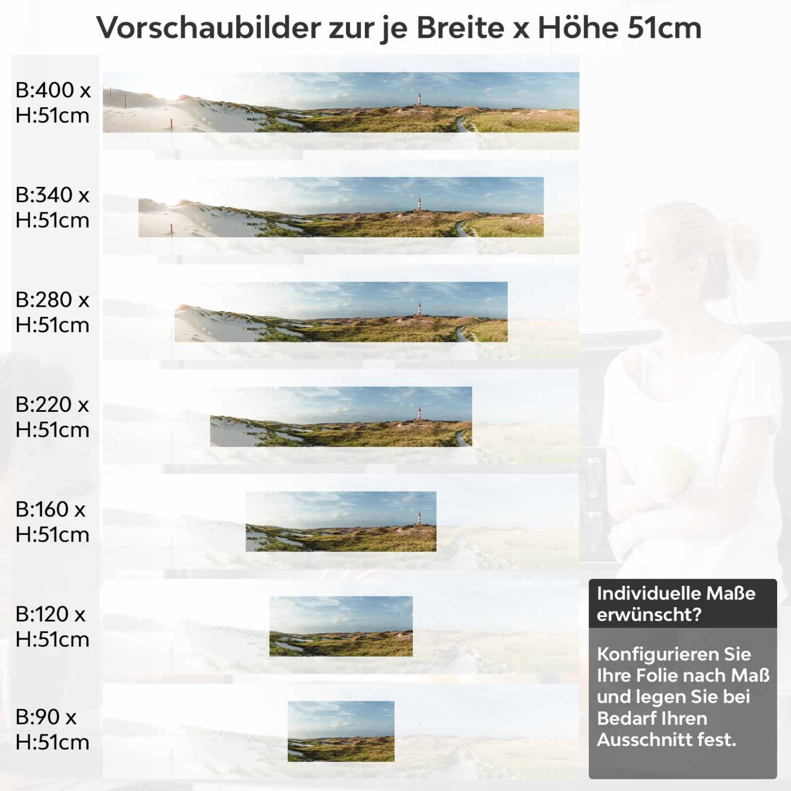 Küchenrückwand Folie Düne Nordsee Höhe 51cm