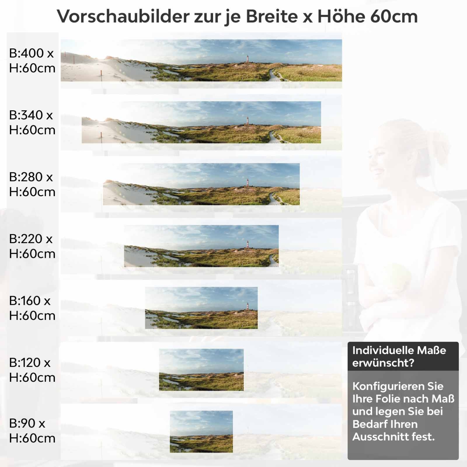 Küchenrückwand Folie Düne Nordsee Höhe 60cm