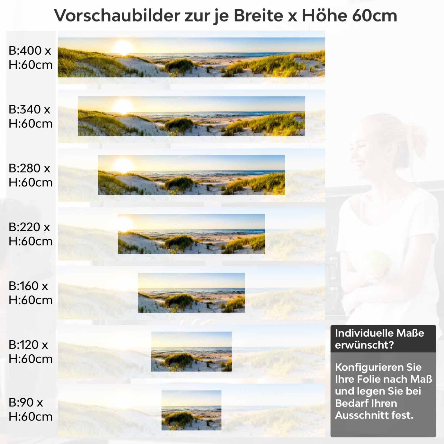 Küchenrückwand Folie Düne am Meer Höhe 60cm