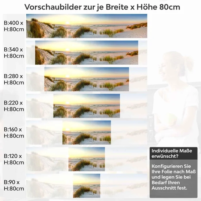 Küchenrückwand Folie Dünentraum Höhe 80cm
