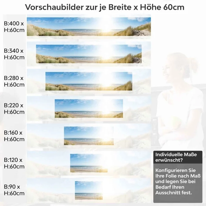 Küchenrückwand Folie Düne Ostsee Höhe 60cm