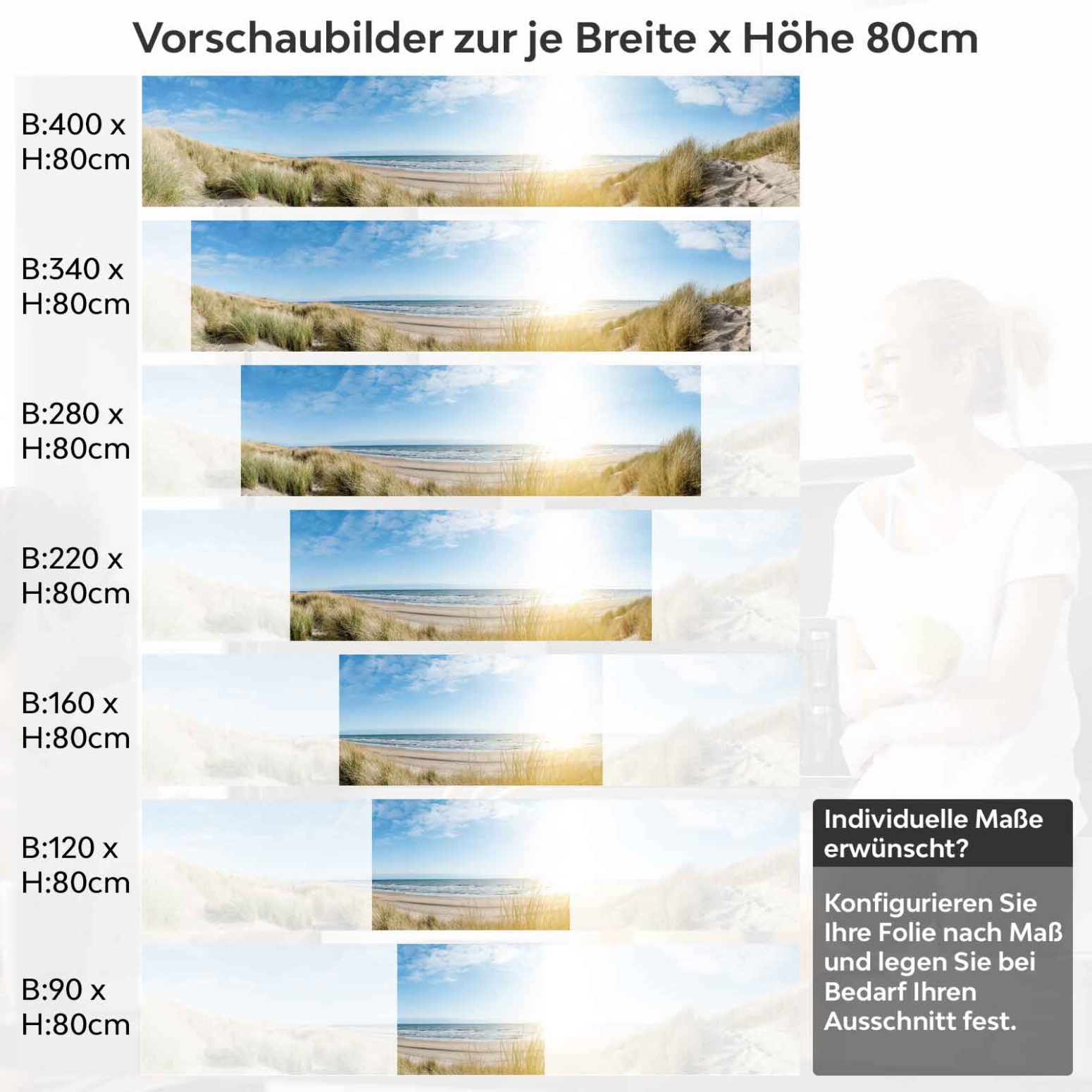 Küchenrückwand Folie Düne Ostsee Höhe 80cm