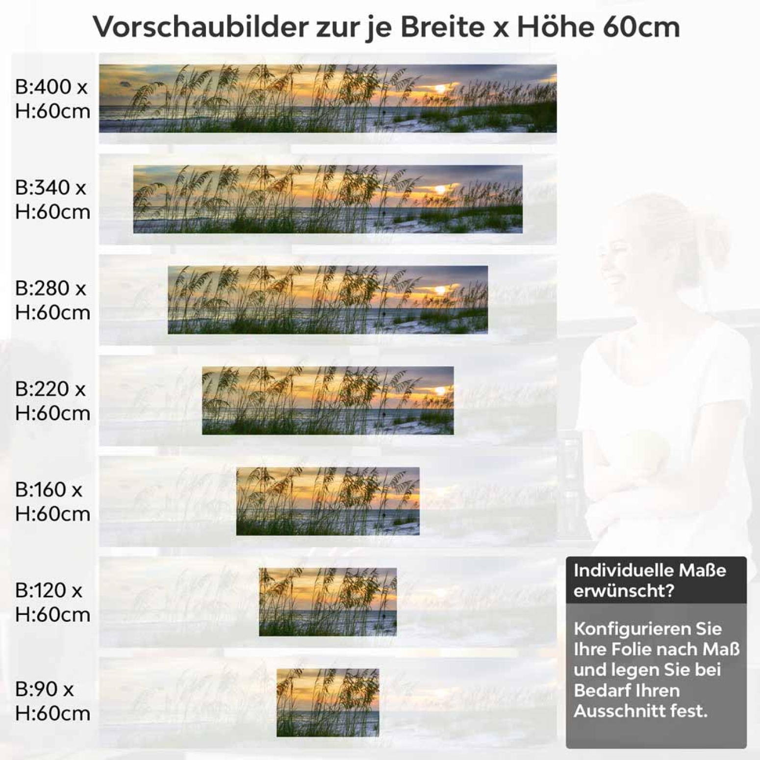 Küchenrückwand Folie Dünenlandschaft & Strand Flora Höhe 60cm