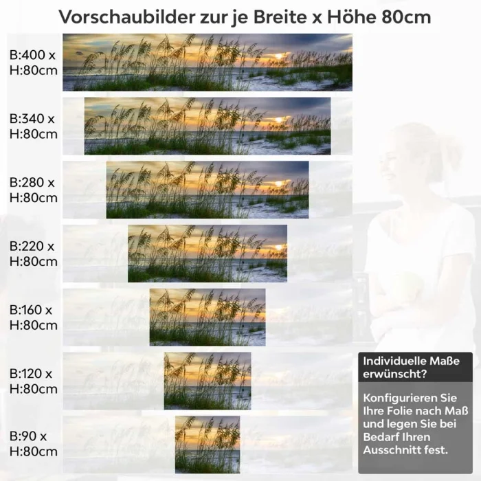 Küchenrückwand Folie Dünenlandschaft & Strand Flora Höhe 80cm