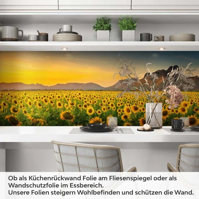 Küchenrückwand Folie Sonnenblumen Feld Artikelbild 1
