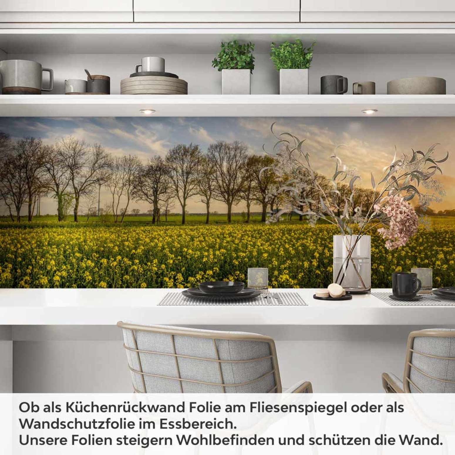 Küchenrückwand Folie Sonnenblumenallee Artikelbild 1