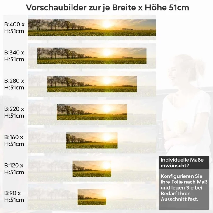 Küchenrückwand Folie Sonnenblumenallee Höhe 51cm
