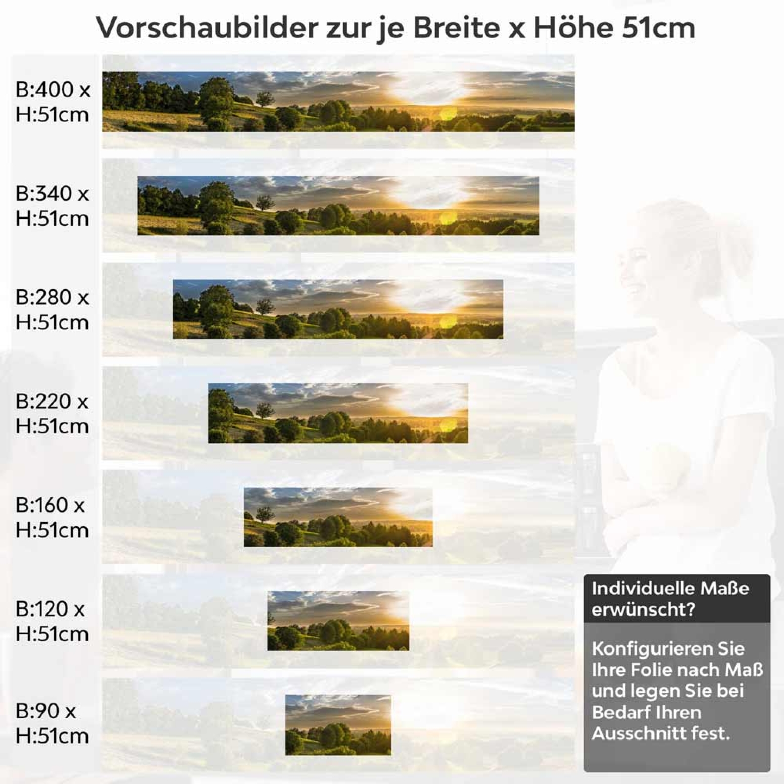 Küchenrückwand Folie Landschaft im Frühling Höhe 51cm