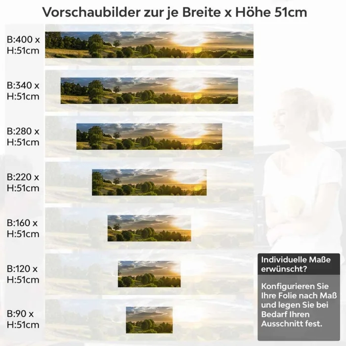 Küchenrückwand Folie Landschaft im Frühling Höhe 51cm
