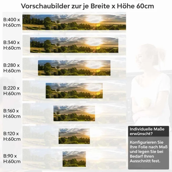 Küchenrückwand Folie Landschaft im Frühling Höhe 60cm