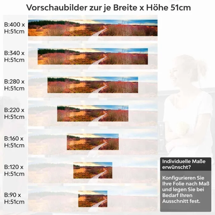 Küchenrückwand Folie Holzweg durch die Herbstlandschaft Höhe 51cm