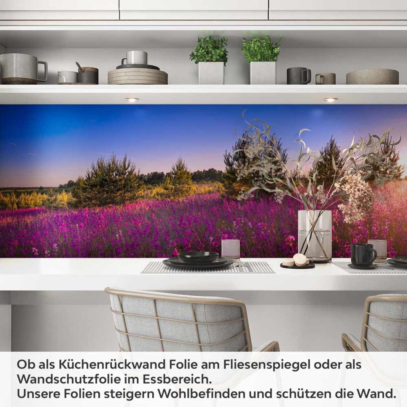 Küchenrückwand Folie Lavendelfeld Artikelbild 1