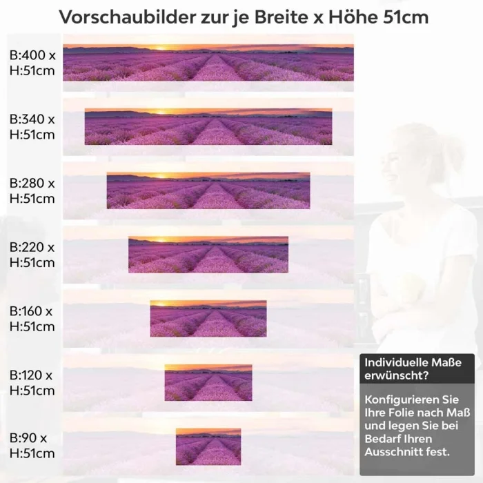 Küchenrückwand Folie Lavendel Panorama Höhe 51cm