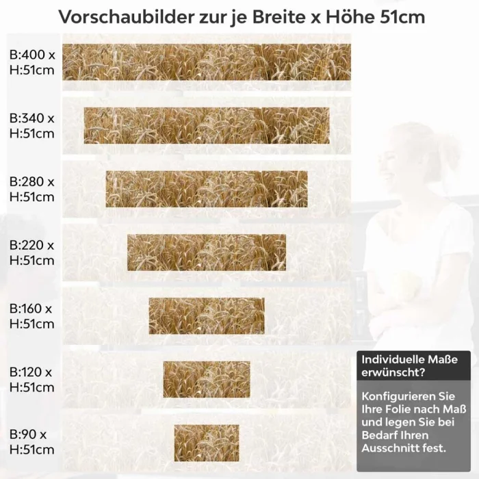 Küchenrückwand Folie Getreidefeld Höhe 51cm