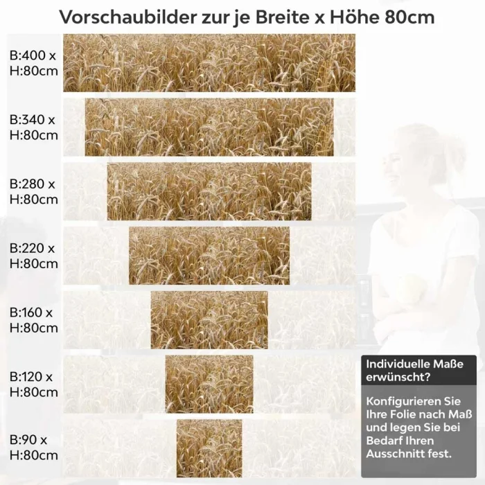 Küchenrückwand Folie Getreidefeld Höhe 80cm