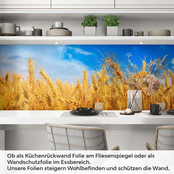 Küchenrückwand Folie goldener Weizenfeld Artikelbild 1