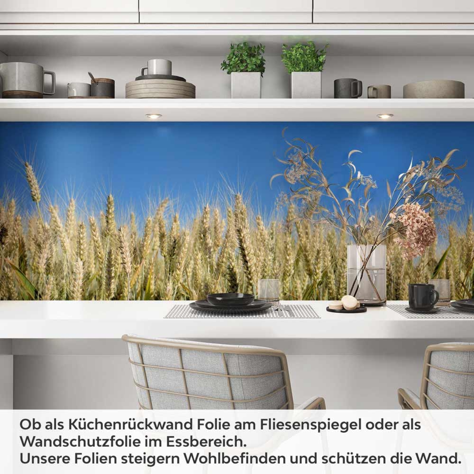 Küchenrückwand Folie Gersten Artikelbild 1