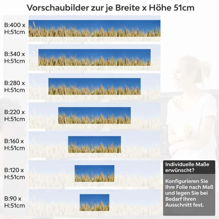 Küchenrückwand Folie Gersten Höhe 51cm