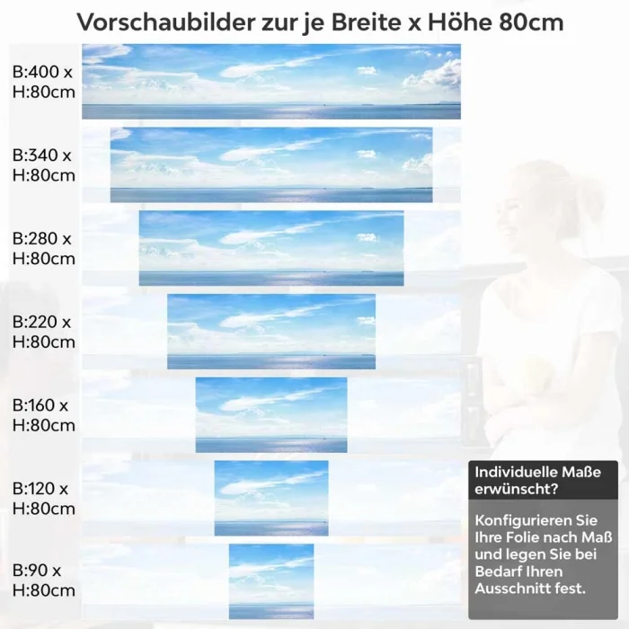 Küchenrückwand Folie blauer Horizont Höhe 80cm