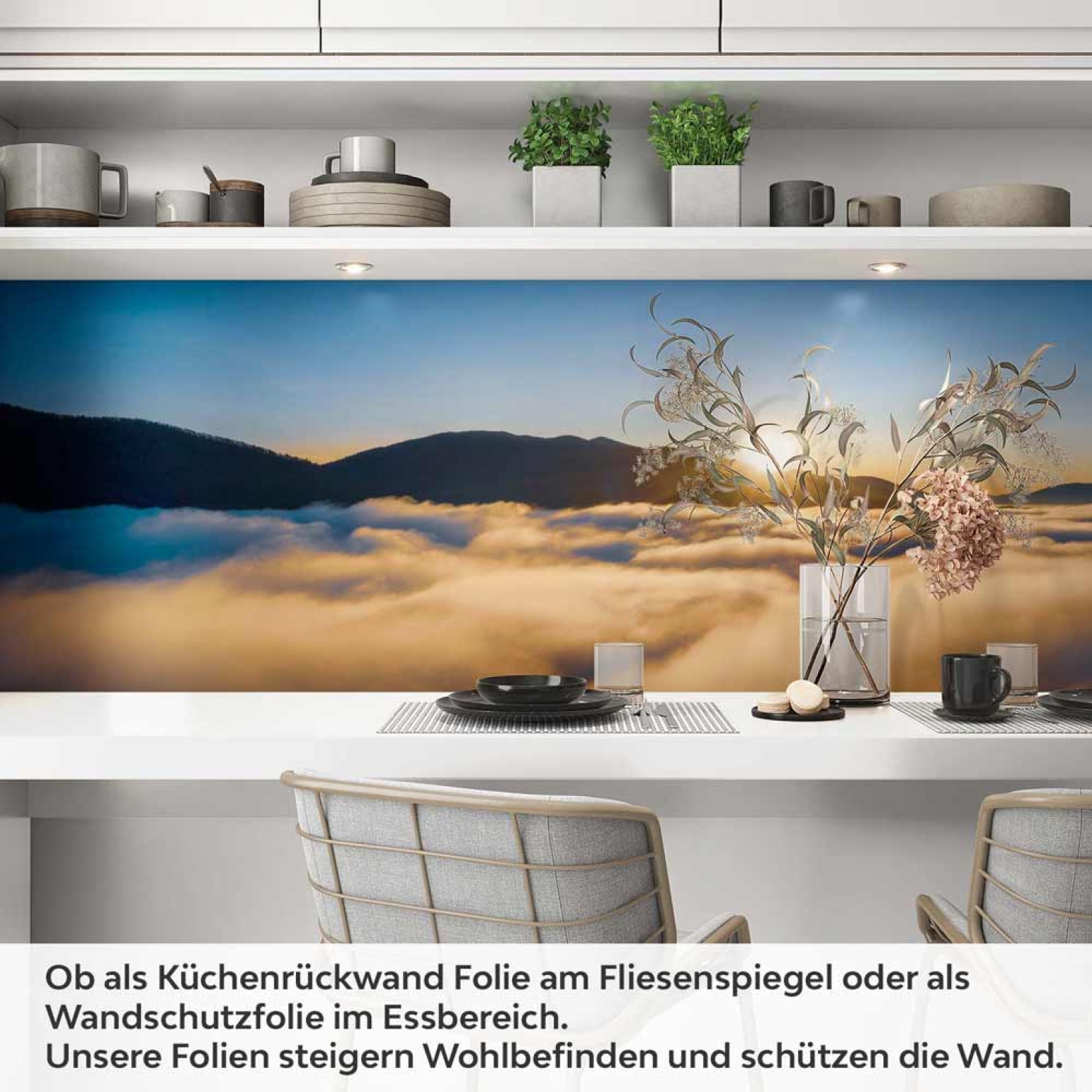 Küchenrückwand Folie Berge im Verborgenen Artikelbild 1