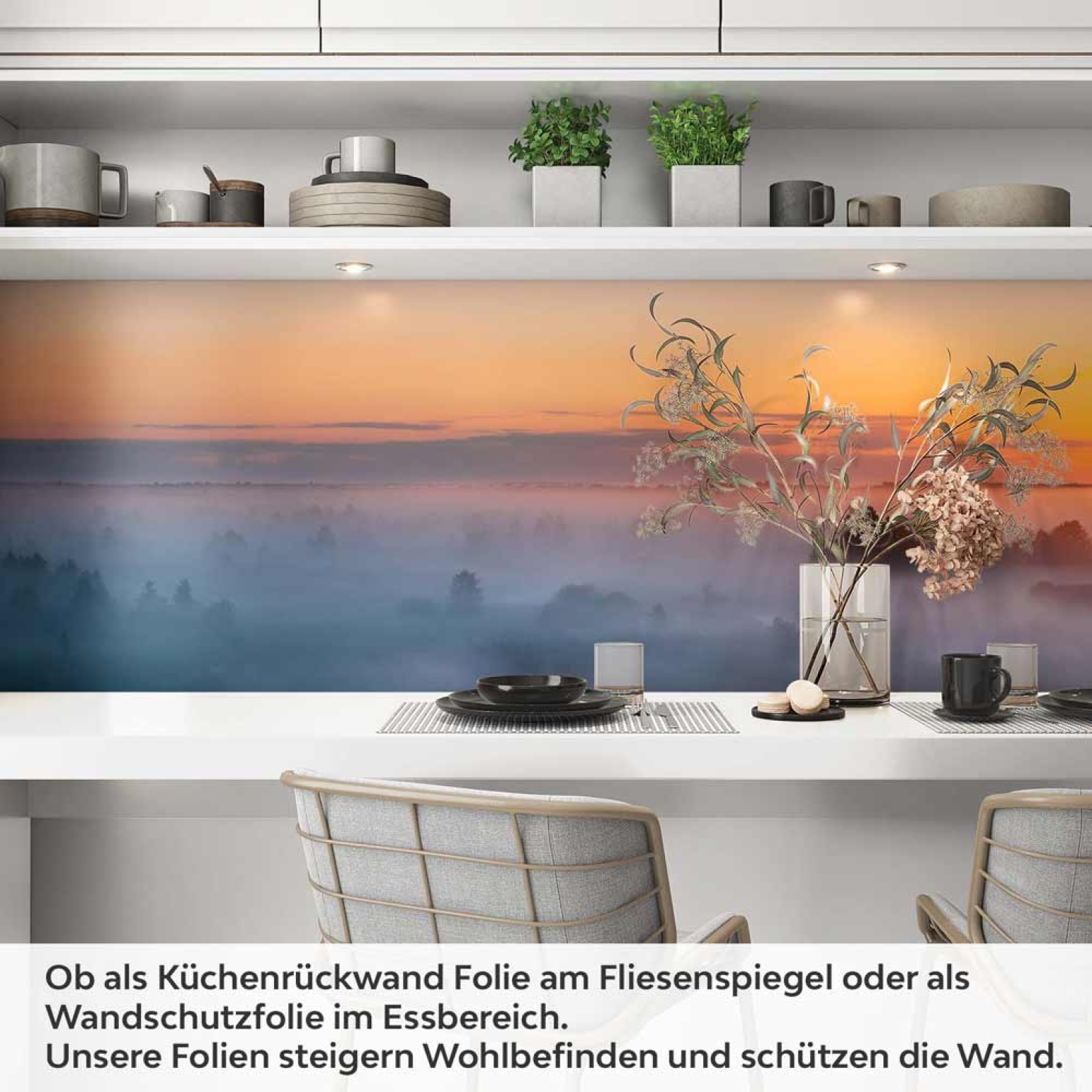 Küchenrückwand Folie Landschaft im Sonnenuntergang Artikelbild 1