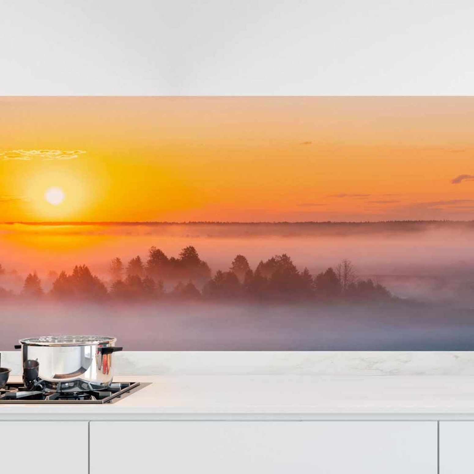 Küchenrückwand Folie Landschaft im Sonnenuntergang