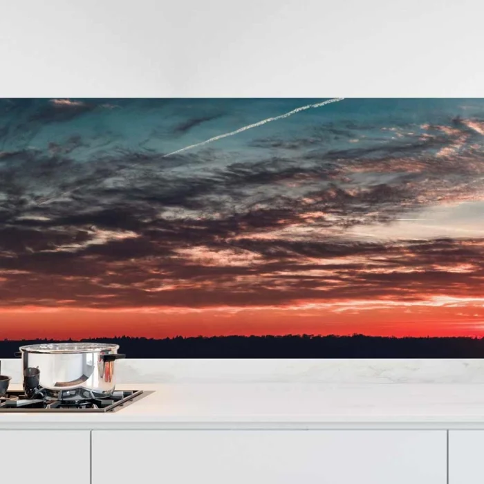 Küchenrückwand Folie Sonnenuntergang in der Wolkenkulisse Hauptbild 1