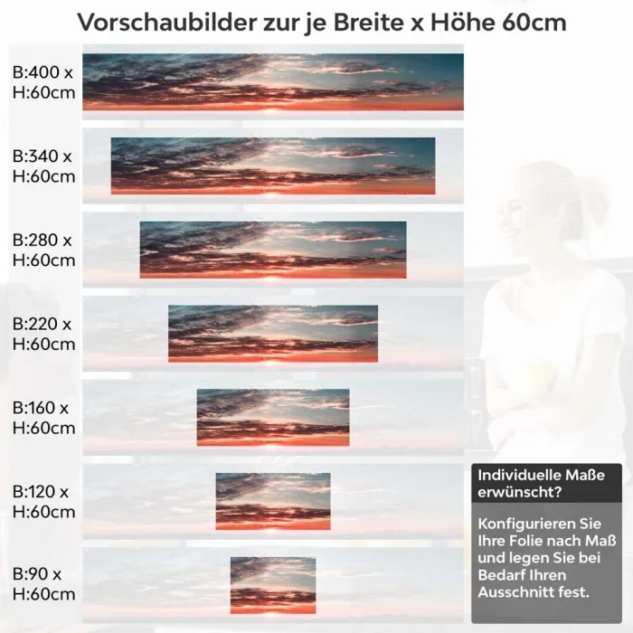 Küchenrückwand Folie Sonnenuntergang in der Wolkenkulisse Höhe 60cm