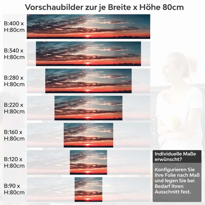 Küchenrückwand Folie Sonnenuntergang in der Wolkenkulisse Höhe 80cm