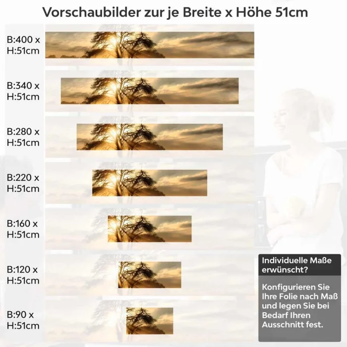 Küchenrückwand Folie Sanfter Dunst über der Landschaft Höhe 51cm