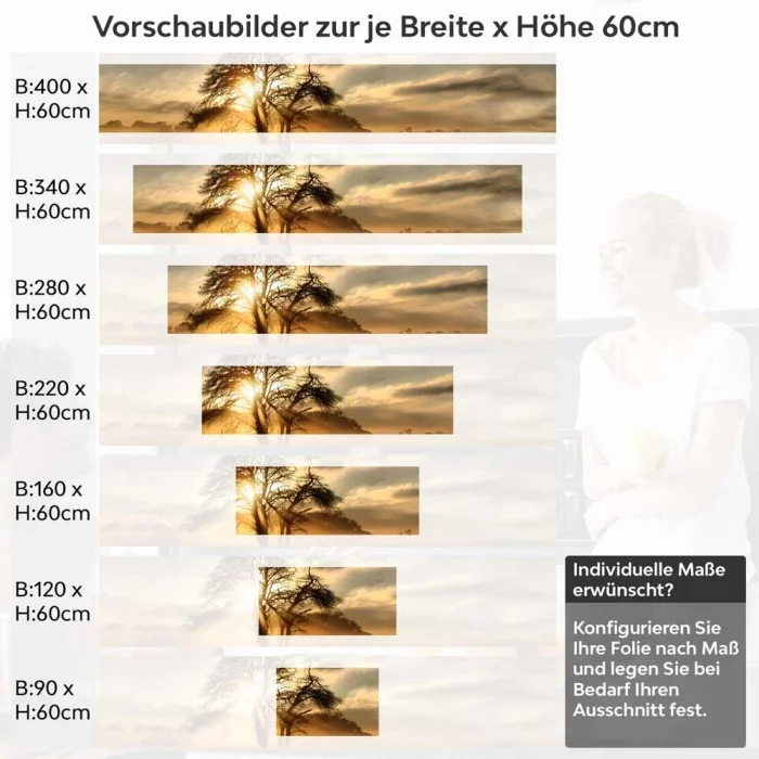 Küchenrückwand Folie Sanfter Dunst über der Landschaft Höhe 60cm