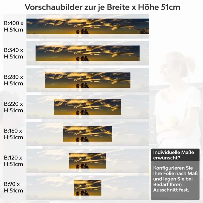 Küchenrückwand Folie Panorama Sunset Höhe 51cm