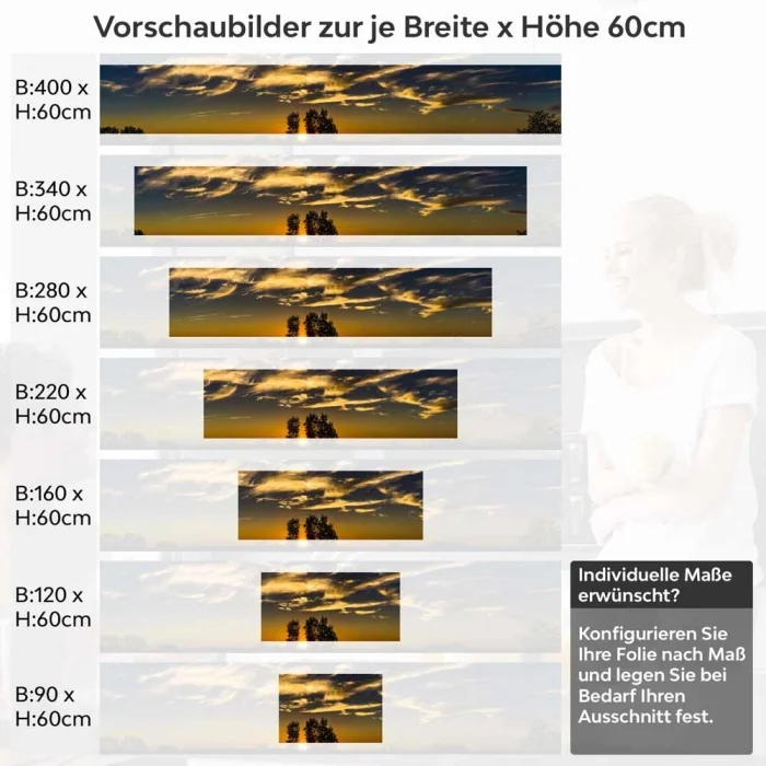 Küchenrückwand Folie Panorama Sunset Höhe 60cm