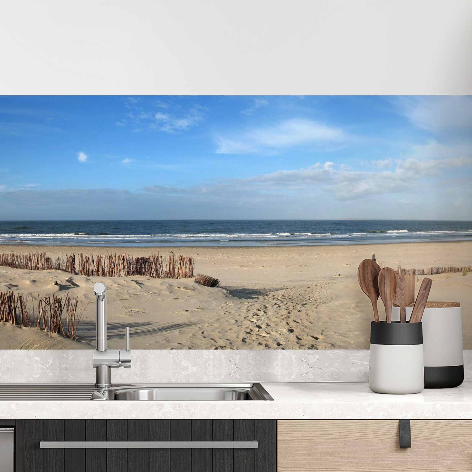 Küchenrückwand Folie Nordsee Spaziergang