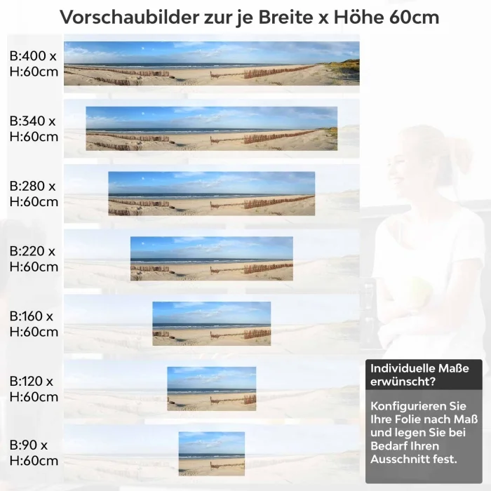 Küchenrückwand Folie Nordsee Spaziergang Variantenauswahl Vorschaubild Höhe 60cm